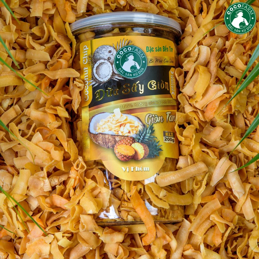 Dừa sấy giòn vị Khóm tươi Cocofarm