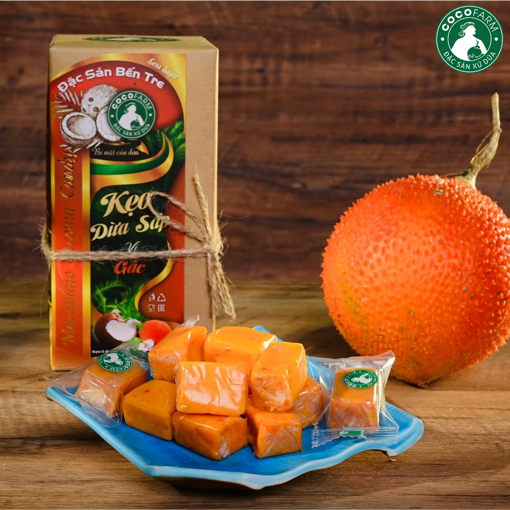 Kẹo Dừa Sáp Cocofarm Vị Gấc 300g