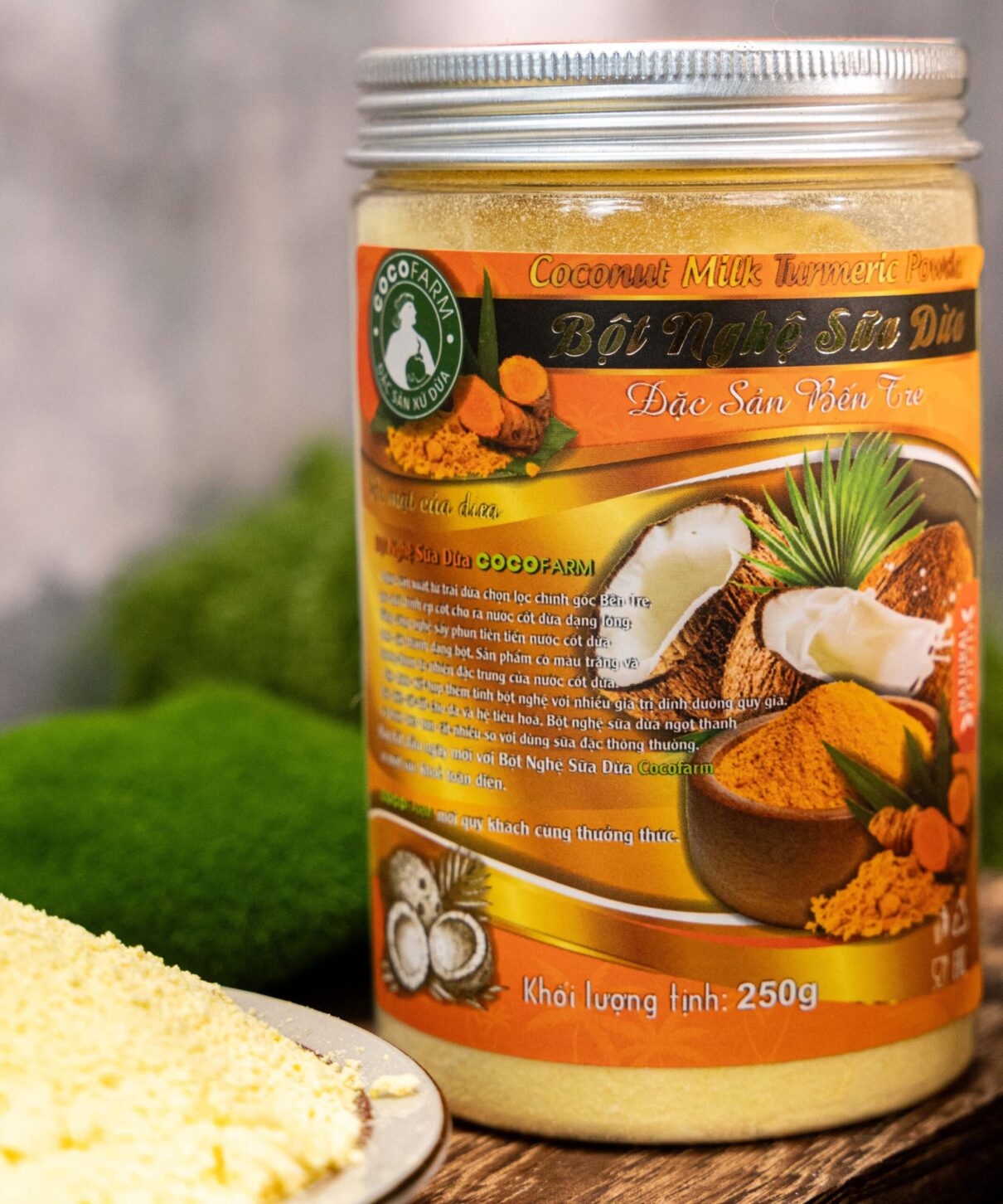 Bột Nghệ Sữa Dừa Cocofarm 250g