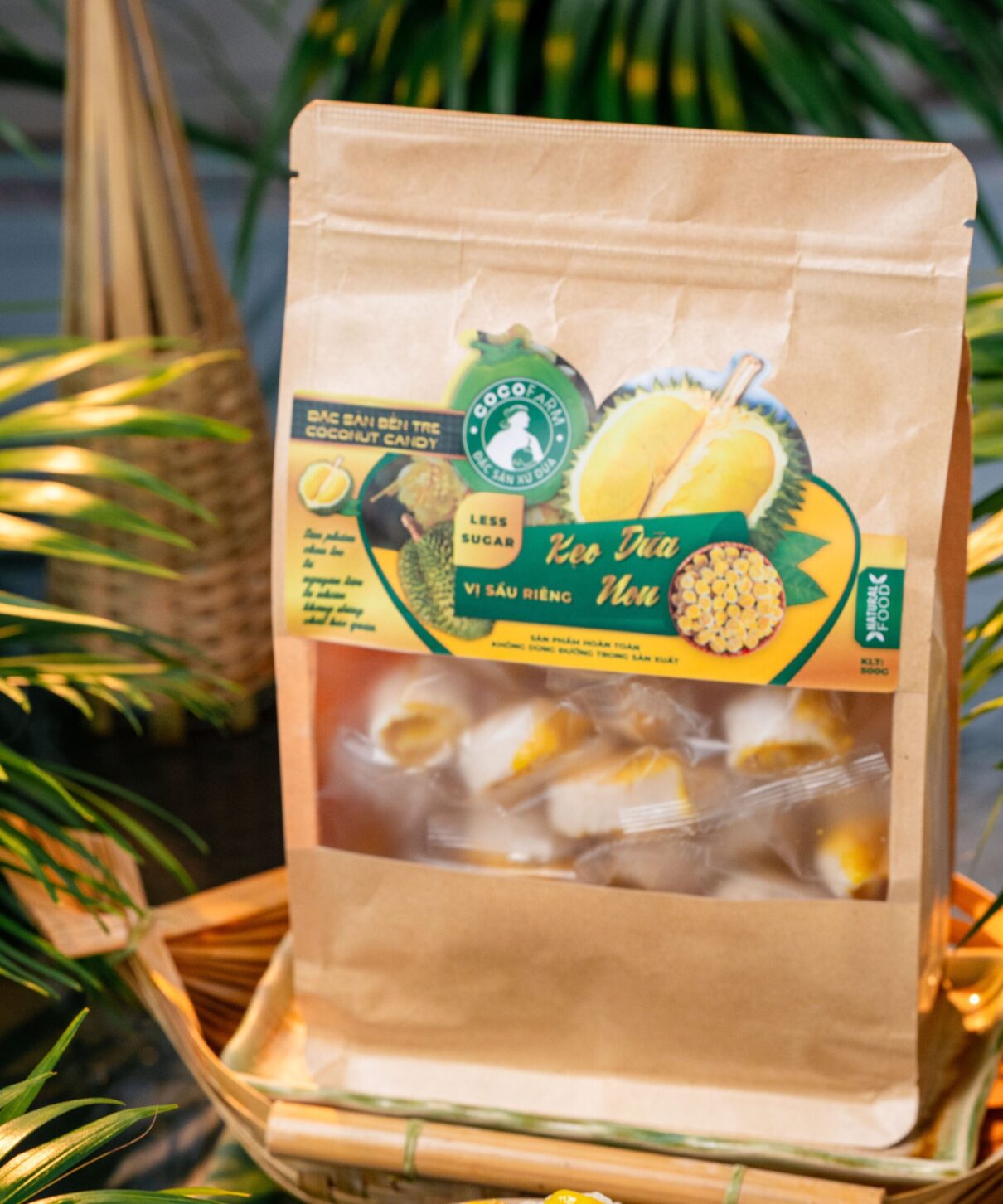 Kẹo Dừa Dứa Non Vị Sầu Riêng Bịch 500g