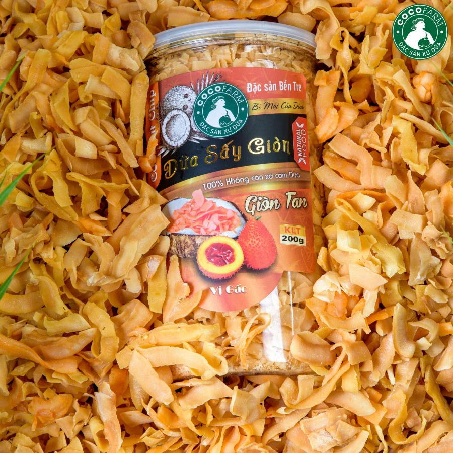 Dừa sấy giòn vị Gấc Cocofarm