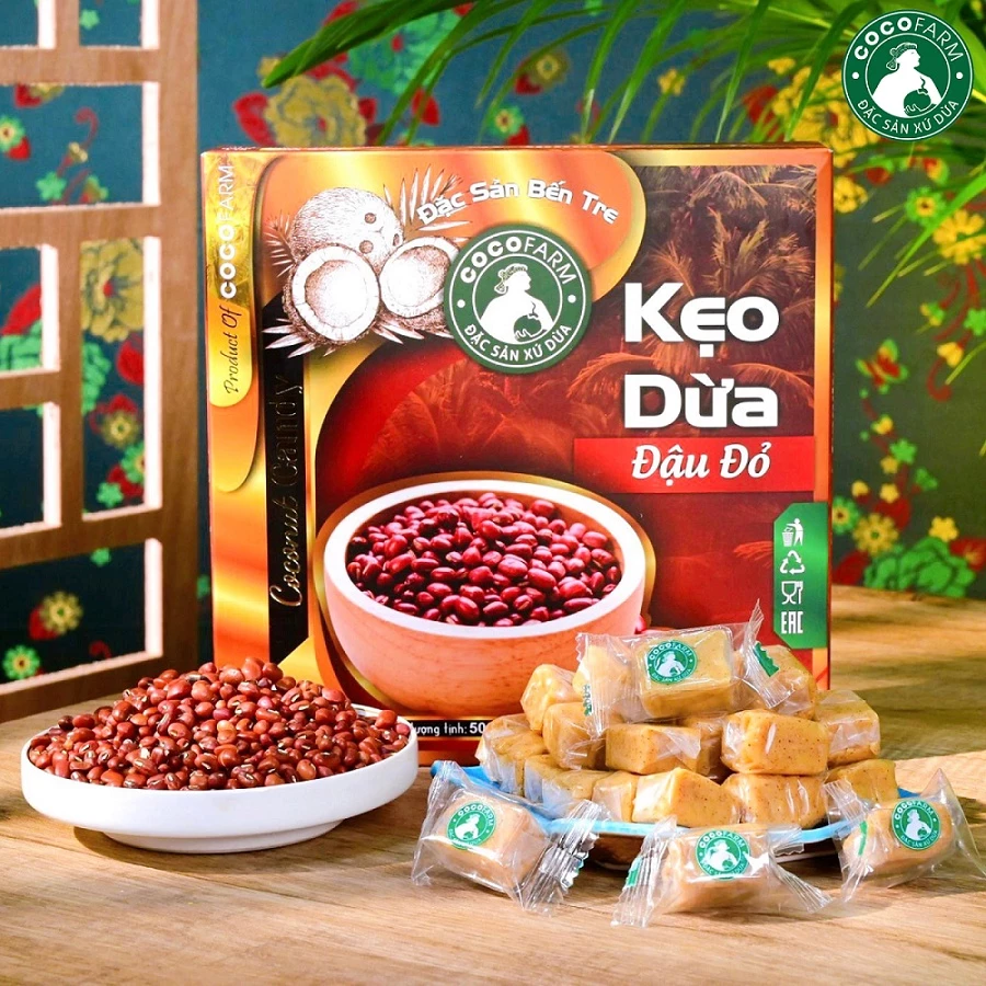 Kẹo dừa đậu đỏ Cocofarm