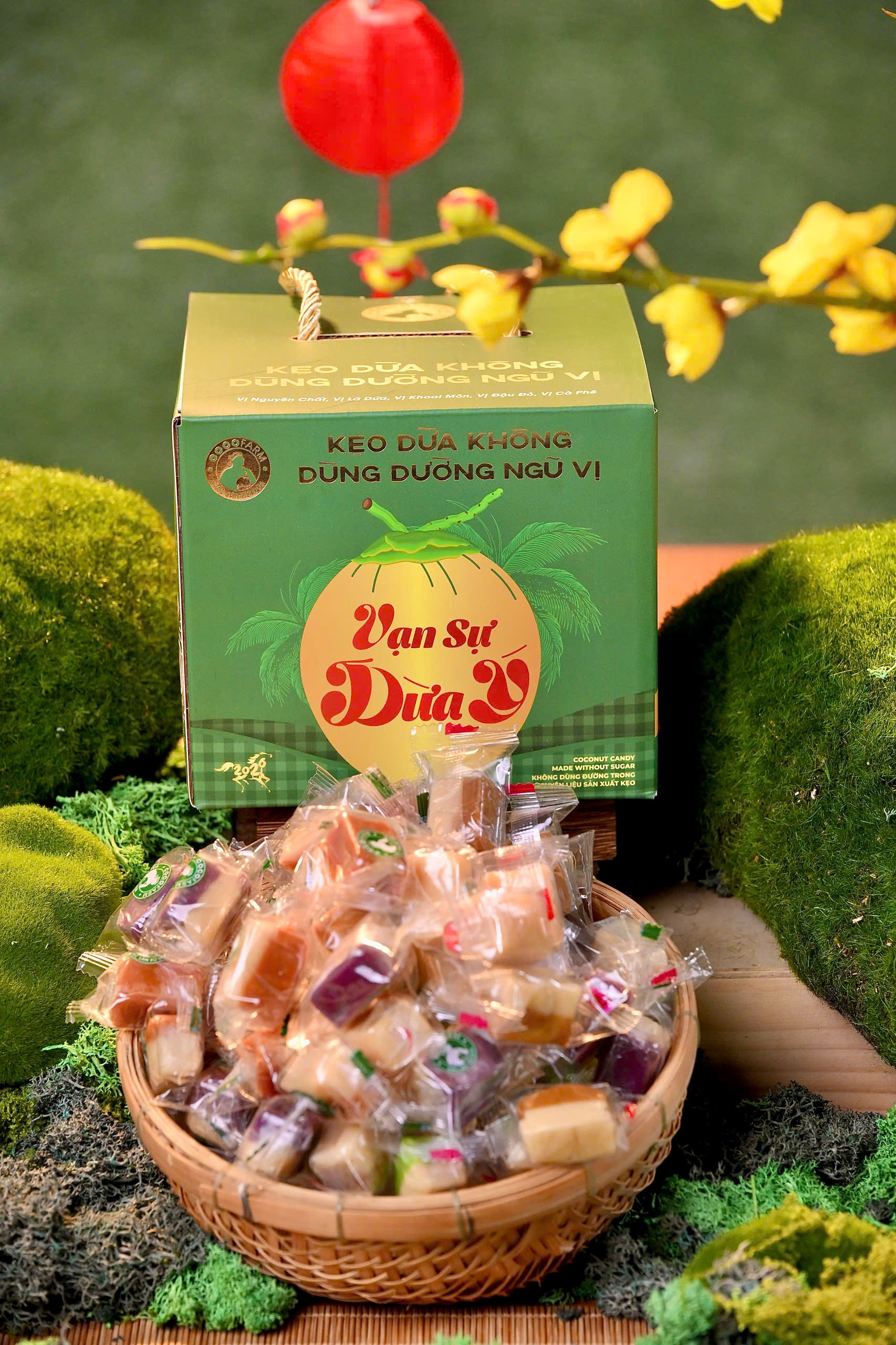 Hộp Kẹo Dừa Không Đường ngũ vị Hộp 1Kg - Ảnh 2