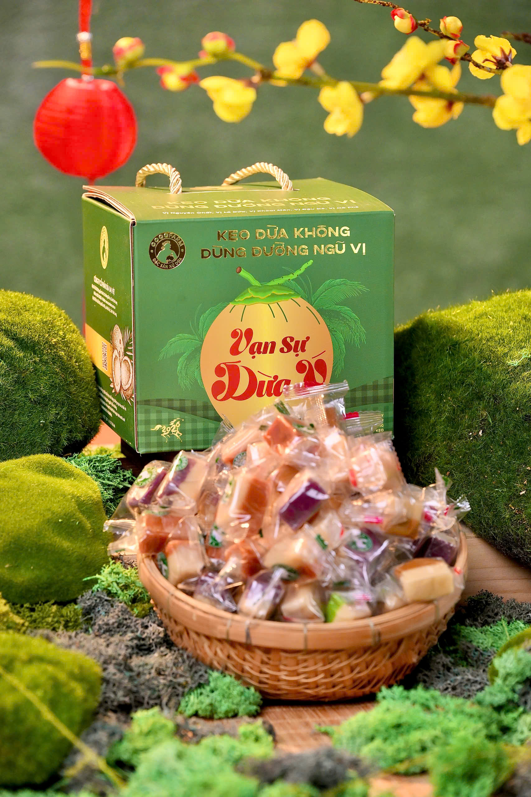 Hộp Kẹo Dừa Không Đường ngũ vị Hộp 1Kg - Ảnh 3