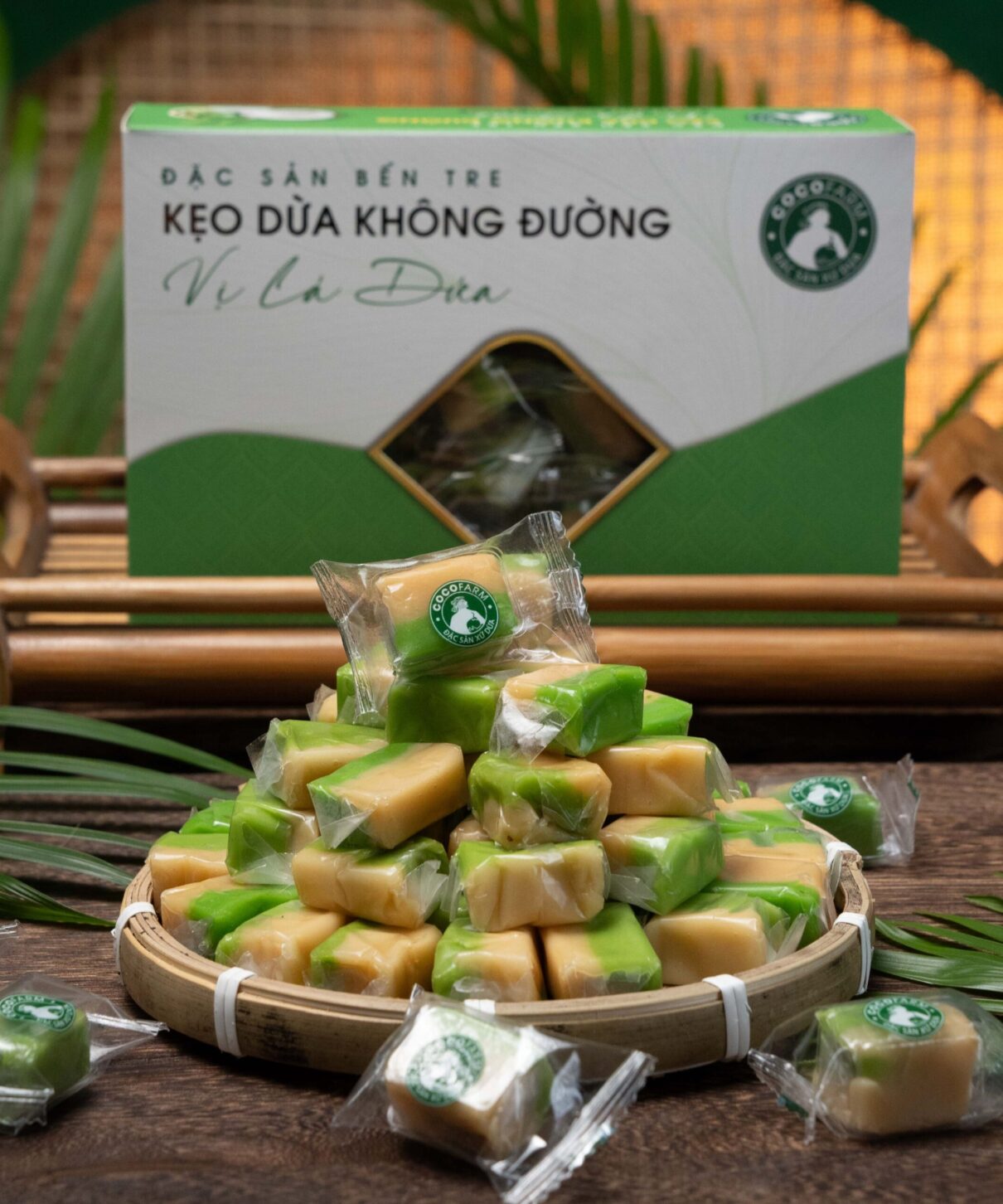 Kẹo Dừa Không dùng đường vị Lá Dứa 400g