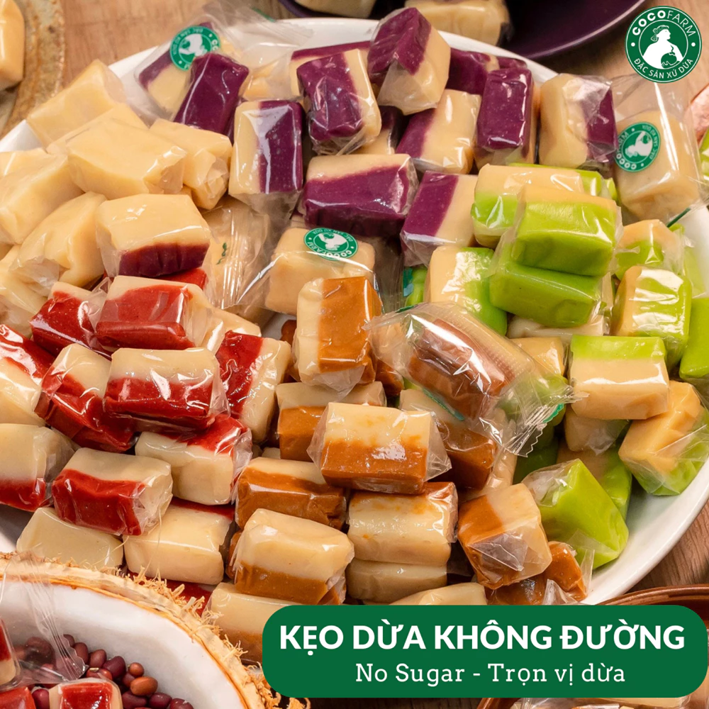 Hộp Kẹo Dừa Không Đường ngũ vị Hộp 1Kg - Ảnh 10