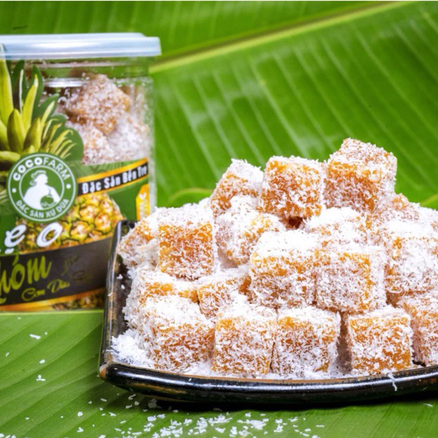 Kẹo Khóm tươi phủ Dừa Hoa Tuyết Cocofarm 400gram