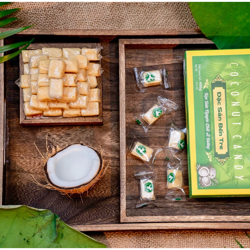 Kẹo dừa truyền thống Cocofarm hộp 400g
