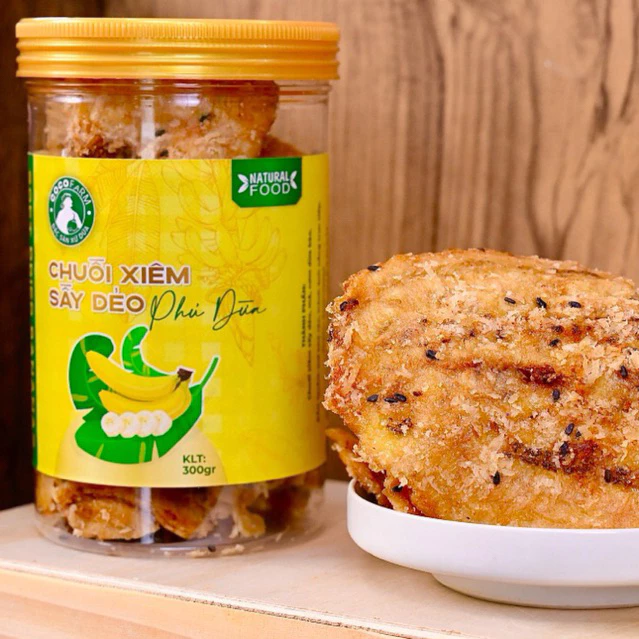 Chuối Xiêm Sấy Dẻo phủ thêm lớp Dừa, Mè đen Cocofarm
