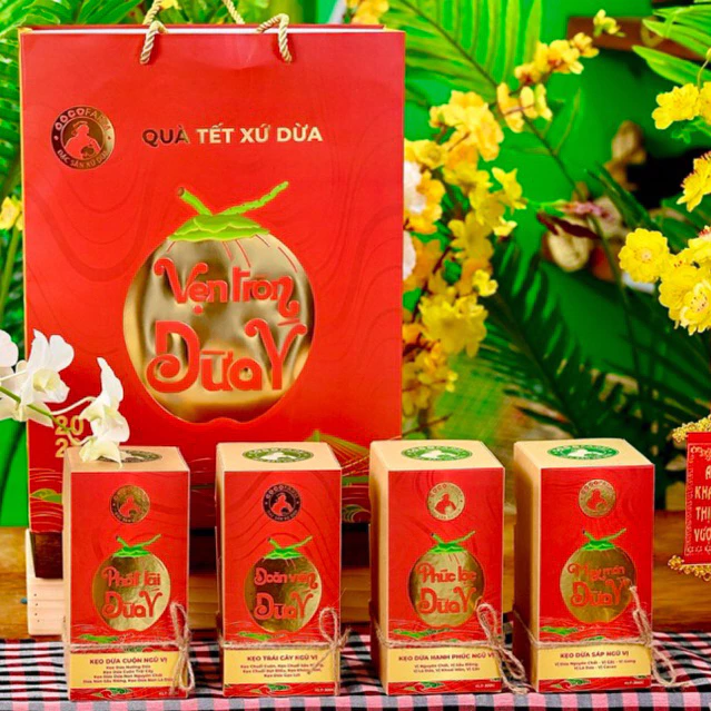 Combo 4 hộp Kẹo Dừa Vẹn Tròn Dừa Ý Tết 2026